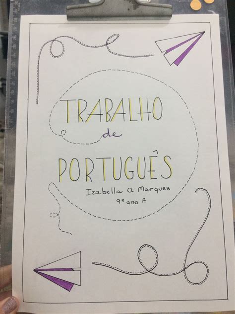 capa para trabalho de português